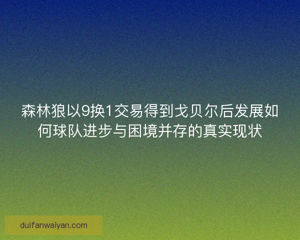 森林狼以9换1交易得到戈贝尔后发展如何球队进步与困境并存的真实现状
